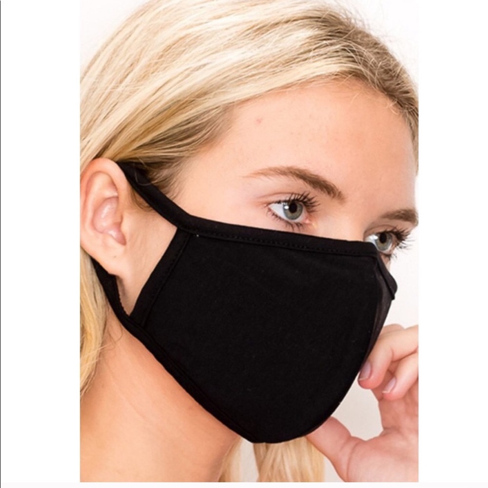 2 MADE IN USA, Black Unisex Face Mask - Picture 3 of 5